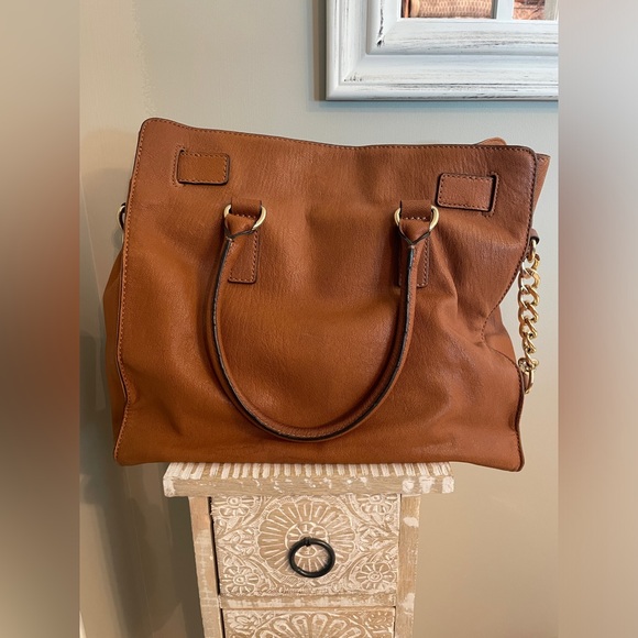 Vintage Michael Kors Classic Shoulder Bag Camel Gold Chain - Picture 2 of 4